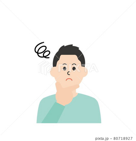 線のない若い男性のイラスト 80718927