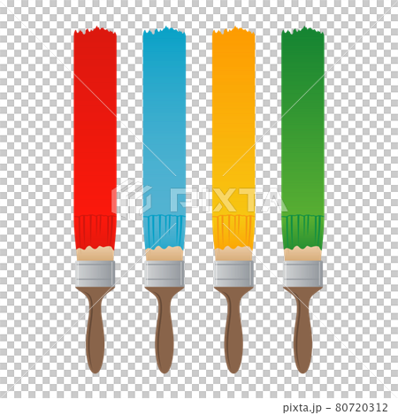 絵具を塗るハケのイラストイメージ 絵具を塗るハケのイラストイメージ 80720312