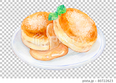 水彩イラスト　パンケーキ　ホットケーキ 80722623