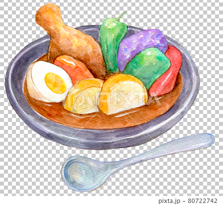 水彩イラスト　スープカレー 80722742