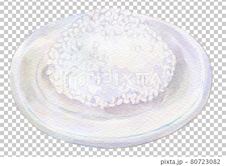 盤子上的水彩插圖白米飯 80723082