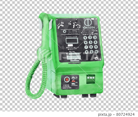 水彩タッチの日本の公衆電話 水彩タッチの日本の公衆電話 80724924