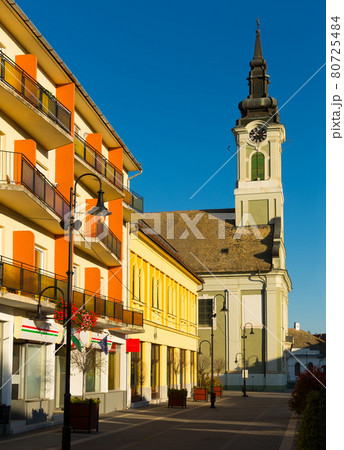 Baja streets with Church 80725484