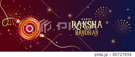 shiny raksha bandhan celebration banner with firework shiny raksha bandhan celebration banner with firework 80727656