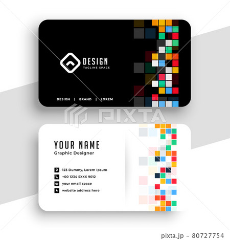 pixel style modern mosaic business card design 80727754