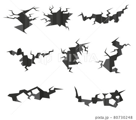 Set of earthquake cracks Set of earthquake cracks 80730248