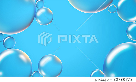 Bubbles aqua blue fresh vector background 80730778