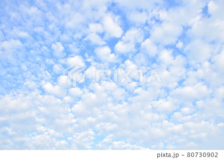 千切れ雲 きれいな無数の千切れ雲 美しい無数の千切れ雲の写真素材 [80730902