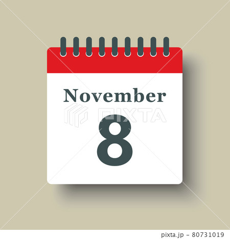 Icon day date 8 November, template calendar page 80731019