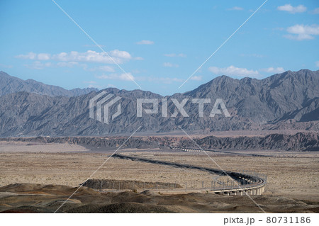 Desert and Railway, road construction. Desert and Railway, road construction. 80731186
