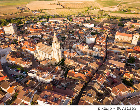 Aerial view on the Medina de Rioseco. Valladolid province. Castilla y Leon. Aerial view on the Medina de Rioseco. Valladolid province. Castilla y Leon. 80731365