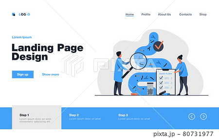 Tiny medical doctors examining gastrointestinal tract 80731977