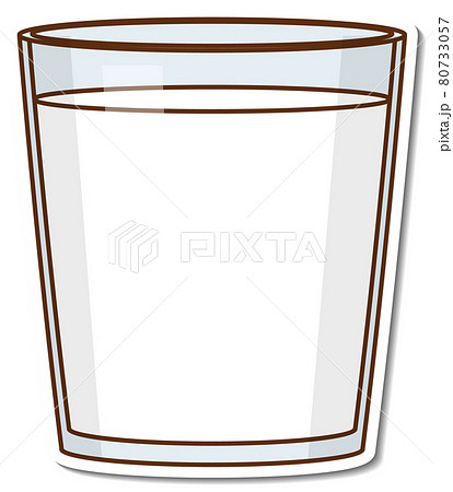 Sticker glass of orange juice on white background 80733057