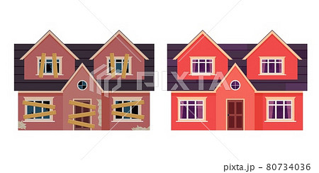 Abandoned house. Home renovation. 80734036