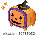 TVの形をしたハロウィンカボチャのオバケ 80735032