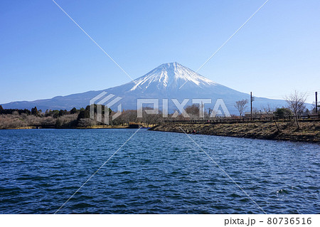 田貫湖から見渡す冬の富士山 田貫湖から見渡す冬の富士山 80736516