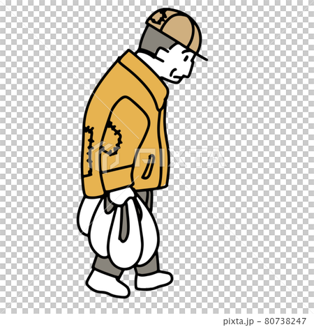 一個無家可歸的人的插圖 一個無家可歸的人的插圖 80738247