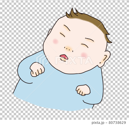 熟睡的嬰兒的插圖 80738629