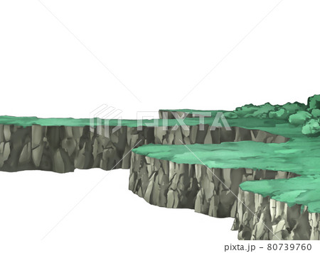 海からの崖陸 素材のイラスト素材