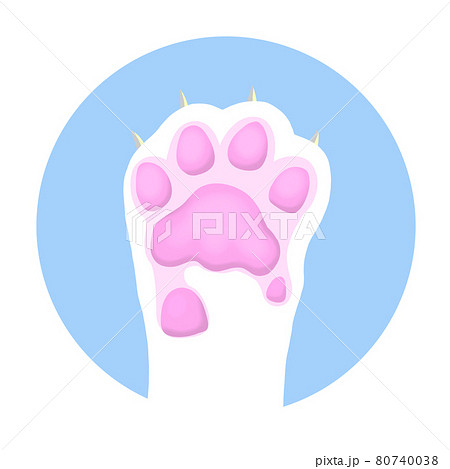 猫の肉球 ピンク のイラスト 爪あり アイコンのイラスト素材