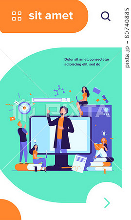 Teacher reading lecture online 80740885