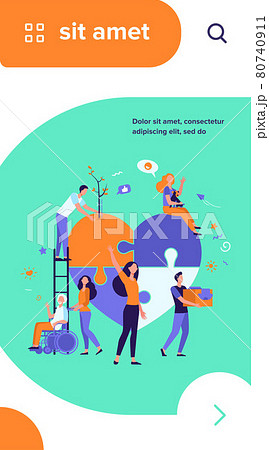 Stylized volunteers help charity and sharing hope Stylized volunteers help charity and sharing hope 80740911
