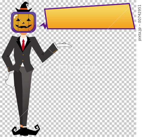 Monitored Halloween pumpkin head gentleman Monitored Halloween pumpkin head gentleman 80742951