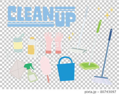 シンプルな掃除用具のイラスト シンプルな掃除用具のイラスト 80743097