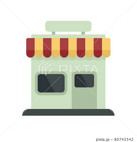 Street modern shop icon flat isolated vector Street modern shop icon flat isolated vector 80743542