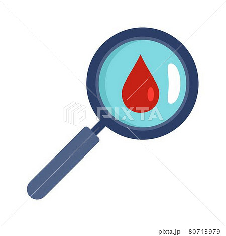 Blood drop under magnifier icon flat isolated vector Blood drop under magnifier icon flat isolated vector 80743979