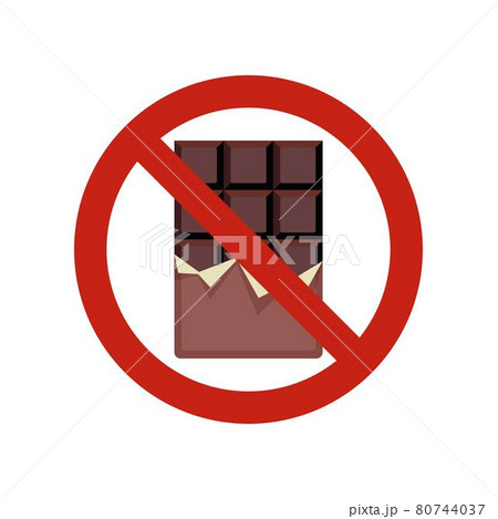 No chocolate bar icon flat isolated vector 80744037