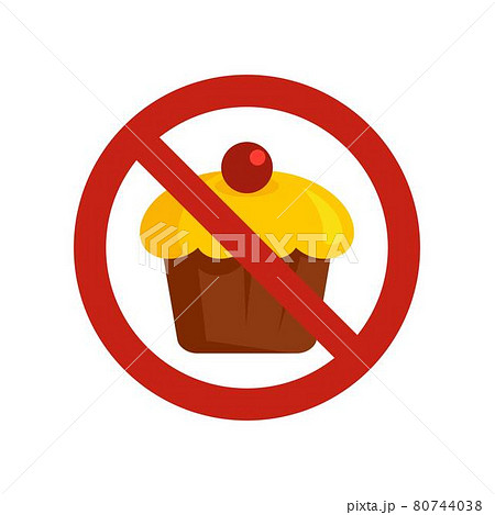 No sweet cupcake icon flat isolated vector 80744038