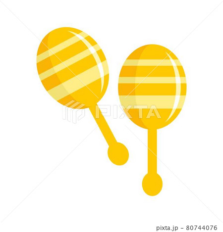 Mexican Maracas Icon Flat Isolated Vectorのイラスト素材