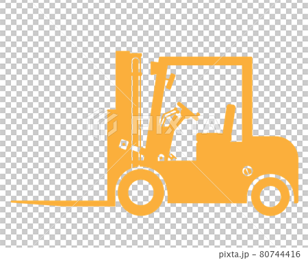 堆高機剪影[在PNG影像中，背景和白色部分是透明的] 80744416