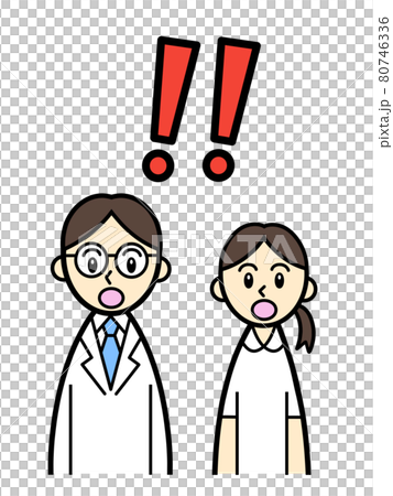驚いた顔の医師と看護師 80746336