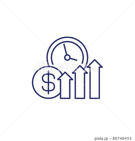 growing income, money line icon growing income, money line icon 80746453