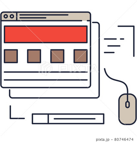 Digital computer open online document icon vector Digital computer open online document icon vector 80746474