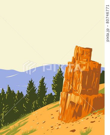 Petrified Tree Found Off the Grand Loop Road North of Tower-Roosevelt Junction in Yellowstone National Park Teton County Wyoming USA WPA Poster Art Petrified Tree Found Off the Grand Loop Road North of Tower-Roosevelt Junction in Yellowstone National Park Teton County Wyoming USA WPA Poster Art 80746771