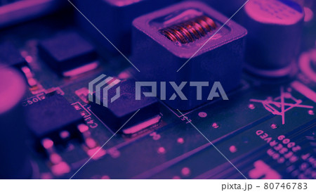 Semiconductor. cpu chip located on the green motherboard of the computer. Semi conductor motherboard circuit board. Hightech computer board with manufacture chip pcb technology. Smart phone iot chip. 80746783