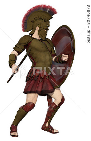 Spartan warrior from ancient Greece isolated on white background 80746873