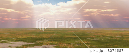 Sunbeams over a landscape 80746874
