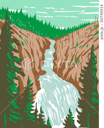 Kepler Cascades a Waterfall on the Firehole River in southwestern Yellowstone National Park Wyoming USA WPA Poster Art Kepler Cascades a Waterfall on the Firehole River in southwestern Yellowstone National Park Wyoming USA WPA Poster Art 80746914