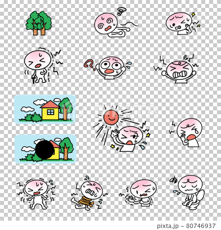 多発性硬化症の様々な症状のイラスト 多発性硬化症の様々な症状のイラスト 80746937