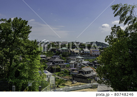 早島の街並み　岡山県都窪郡早島町 80748246