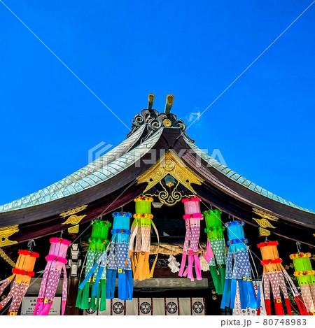 尾張国一宮の真清田神社の拝殿 七夕飾り(七夕まつり)バージョン 80748983