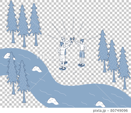 Isometric of a group of men toasting with beer after the sauna 80749096