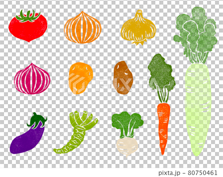 野菜　スタンプ　ハンコ　カラーセット 80750461
