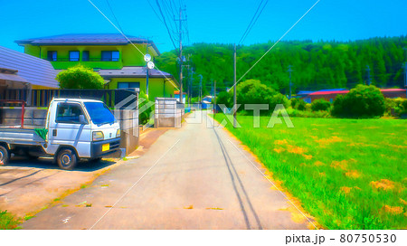 農村の小道 アニメ風加工 農村の小道 アニメ風加工 80750530