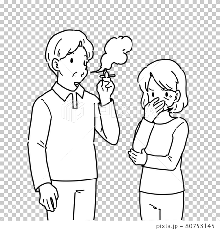 抽煙的老人和煩人的婦女的例證 抽煙的老人和煩人的婦女的例證 80753145
