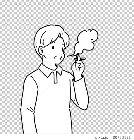 一位老人抽著煙的插圖 一位老人抽著煙的插圖 80753151